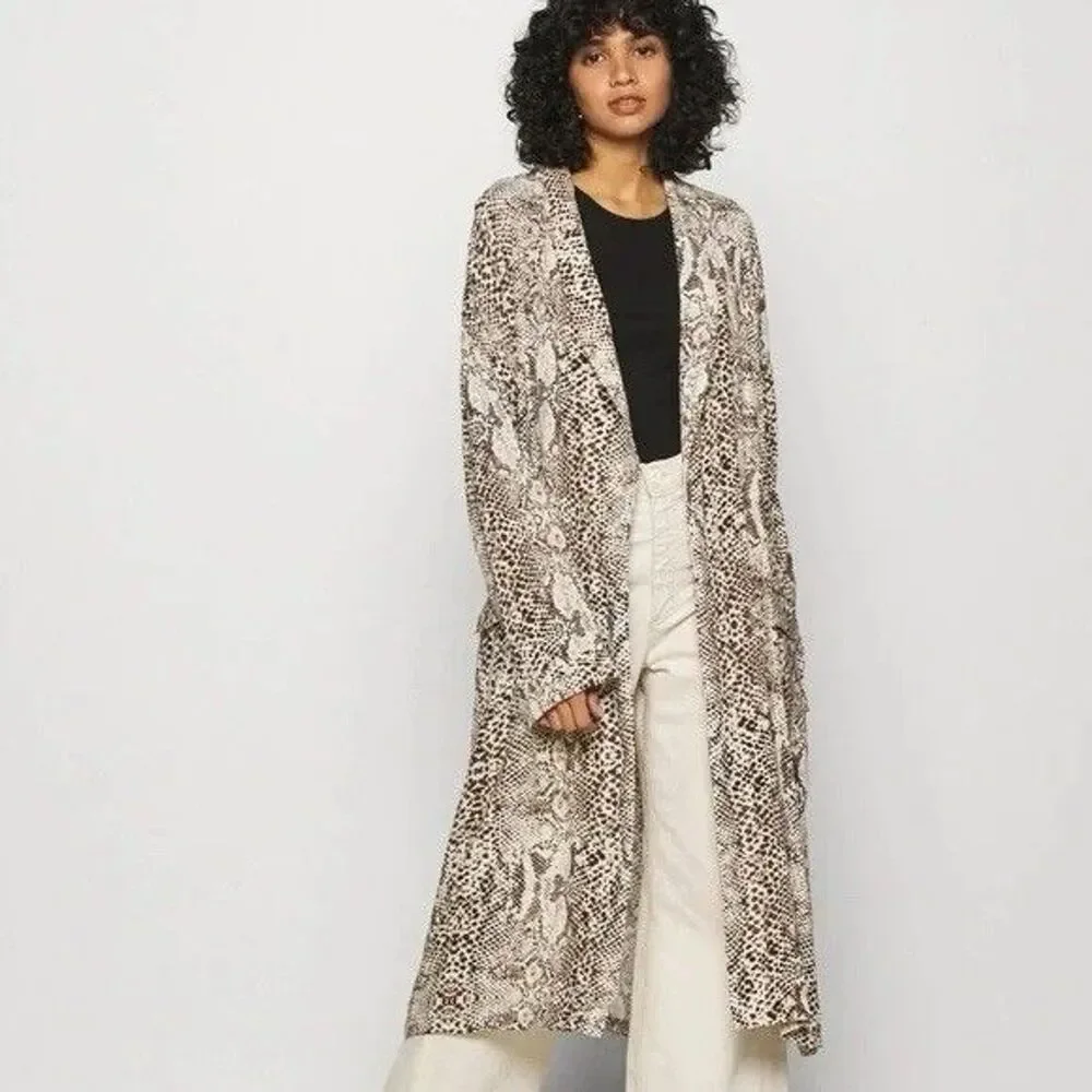 Free People Wild Nights Duster Womens Size XS animal Print Long Sleeve